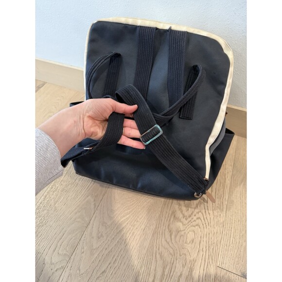Petunia Pickle Bottom Boxy Backpack Canvas Cream Black Baby Diaper Bag - Picture 7 of 10